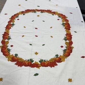 Autumn Harvest Tablecloth with Pumpkin Design